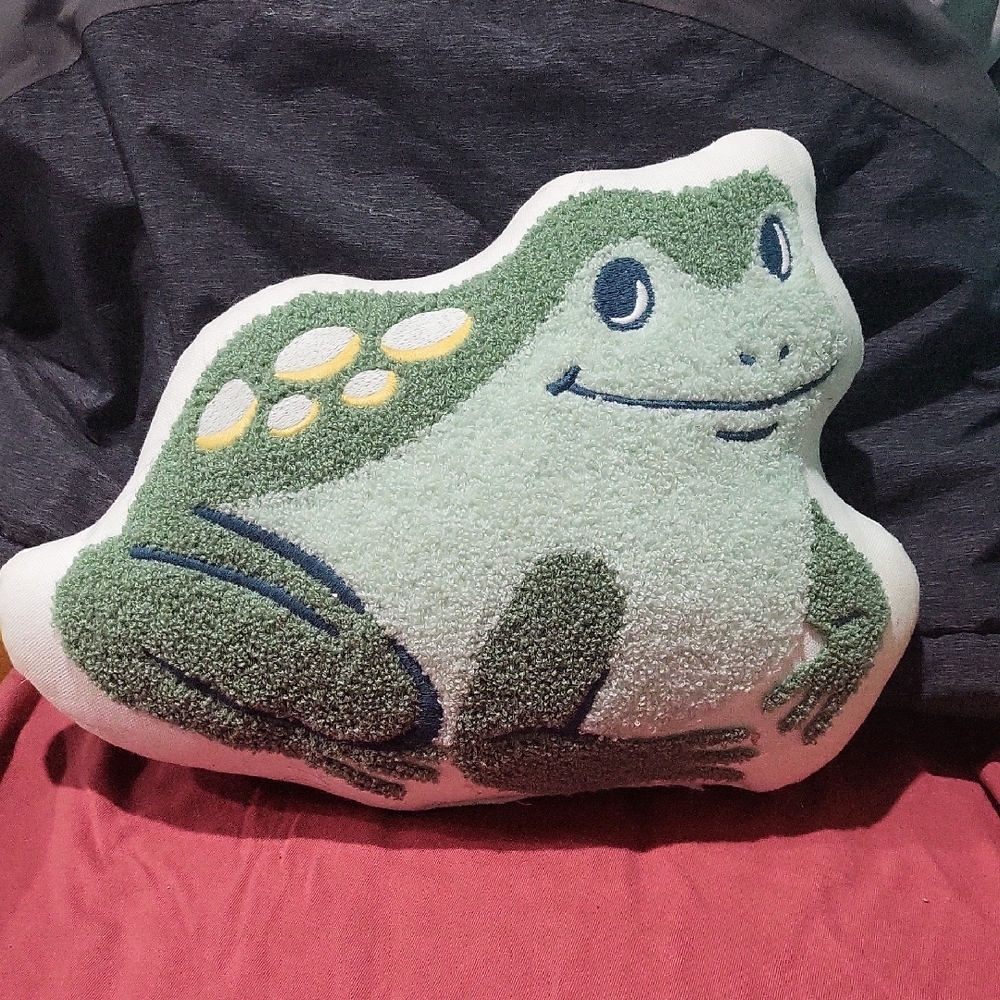 Green Frog Decorative Pillow